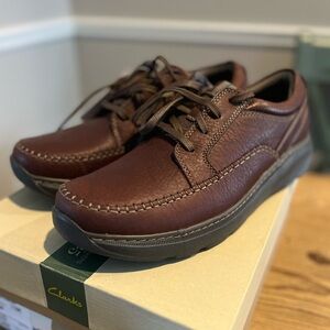 Clarks Charton Vibe Brown Leather Lace Up Shoe